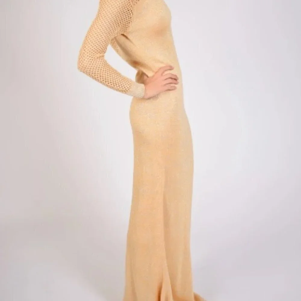 Vintage Anne Fogarty Rare 1960's Gold Knit Gown - Near Mint Condition